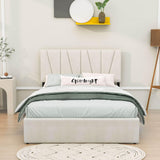 Upholstered Full Size Platform Bed with Headboard and Storage - [4 Drawers, Velvet]