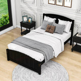 Wood Modern Classic Platform Bed with Headboard for Kids Adults