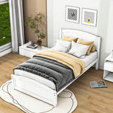 Wood Modern Classic Platform Bed with Headboard for Kids Adults