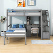 Twin Over Twin Bunk Beds with Desk and Storage Stairs - [Drawers, Shelves, L-Shaped]