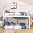 Metal Low Twin Over Twin House Loft Bunk Beds with for Kids, Toddler