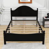 Full Size Solid Wood Traditional Platform Bed Frame with Headboard