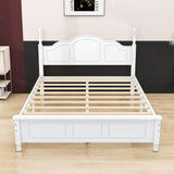 Wood Traditional Queen Size Platform Bed Frame with Headboard