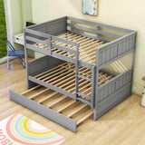 Wooden Full Over Full Standard Bunk Beds with Trundle - [Detachable]