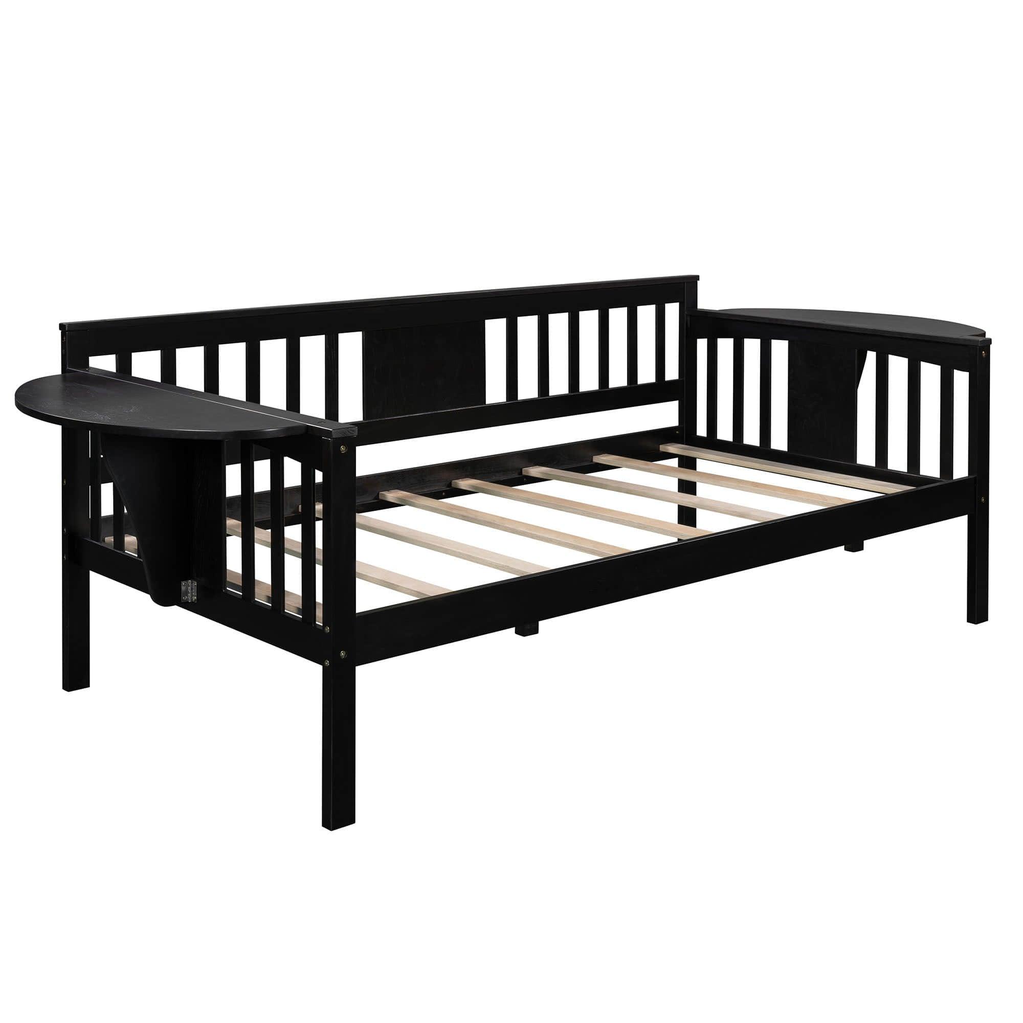 Wood Twin Daybed with Storage - [Side Table/Shelves]