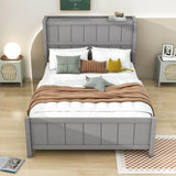 Wooden Full Size Platform Bed with Headboard and Storage - [Drawers, Shelves]