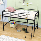 Small Low Metal Twin Loft Bed for Kids