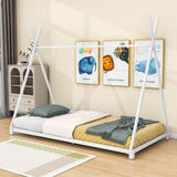 Metal Teepee-Shaped Montessori Bed Frame for Kids, Toddler - [Low to Floor]