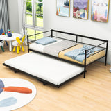 Convertible Metal Twin Daybed with Pop Up Trundle Bed