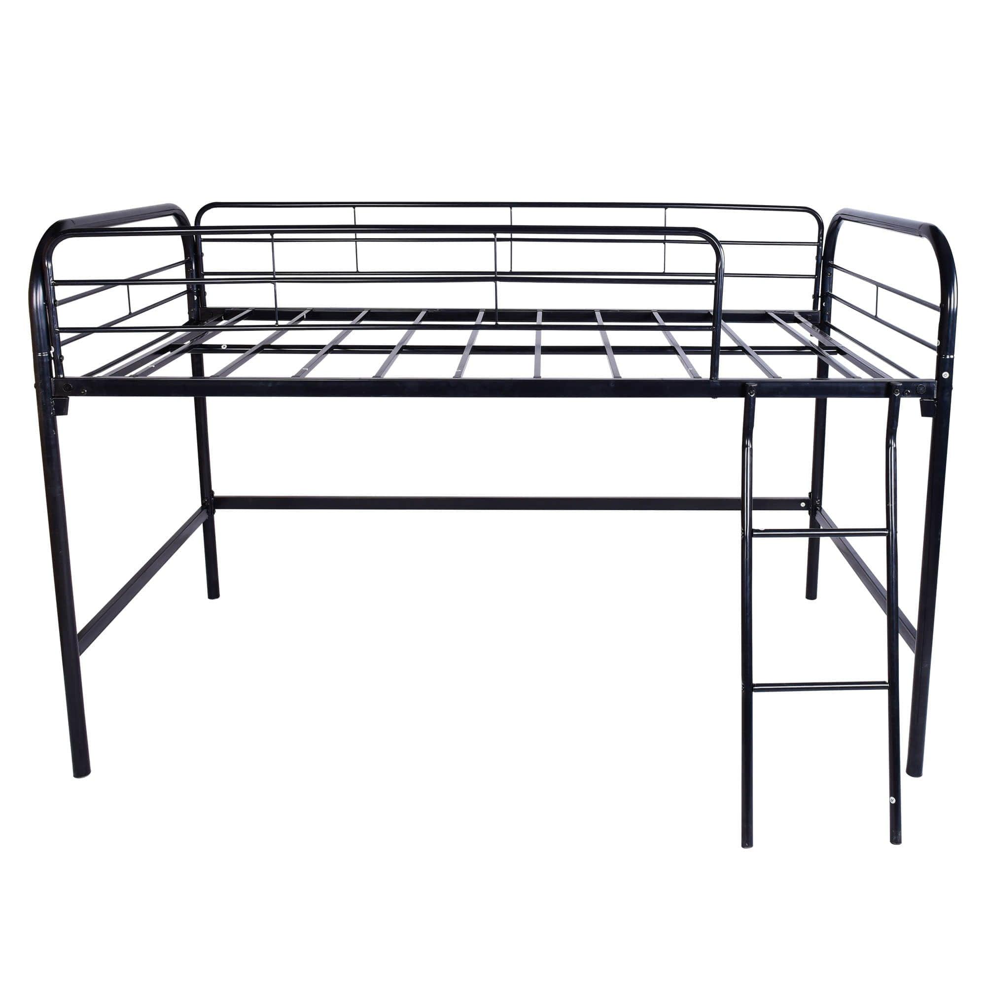 Small Low Metal Twin Loft Bed for Kids