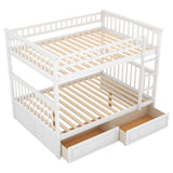 Full Over Full Bunk Beds with Storage Drawers for Kids - [Wood, Convertible, Small Room]