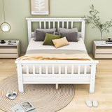 Full Size Wooden Platform Bed with Headboard and Footboard