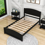 Wood Modern Classic Platform Bed with Headboard for Kids Adults