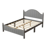 Traditional Queen Size Solid Wood Platform Bed Frame with Headboard