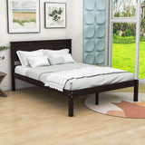Wood Full Size Vintage Platform Bed Frame with Headboard