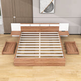 Wooden Queen Bed Frame with Headboard and Storage Drawers