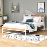 Smart Modern Queen Size Metal Platform Bed Frame with Twin Trundle