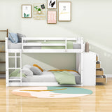 Low Full Over Full Bunk Beds for Kids, Toddlers with Storage - [Wood]