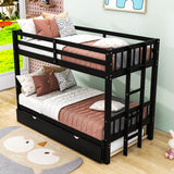 Extendable Twin Over Twin to King Bunk Beds with Trundle - [Wooden, Convertible]