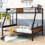 Mid-Century Modern Metal Twin Over Full Bunk Beds for Kids Adults