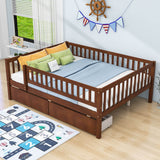 Full Size Toddler Nursery Daybed with Storage Drawers