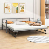 Convertible Metal Twin Daybed with Pop Up Trundle Bed