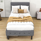 Modern Twin Size Upholstered Platform Bed with Under Bed Storage Drawers