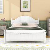 Traditional Queen Size Solid Wood Platform Bed Frame with Headboard