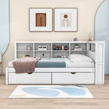 Modern Smart Kids Twin Size Daybed with Storage Drawers and Shelf