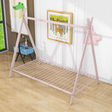 Twin Size Low Profile Metal Tent Montessori Bed Frame with Slats