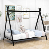 Twin Size Low Profile Metal Tent Montessori Bed Frame with Slats