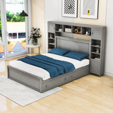 Smart Queen Storage Bed Frame with Headboard and Charging Station