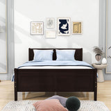 Wooden Full Size Platform Bed with Headboard - [Sleigh]