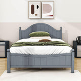 Full Size Solid Wood Traditional Platform Bed Frame with Headboard