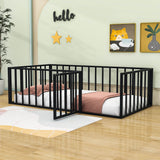 Montessori Twin Metal Toddler Floor Bed with Rails for Kids