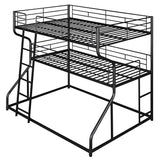 Modern Low Full XL Over Twin XL Over Queen Triple Bunk Beds for Kids - [Metal]