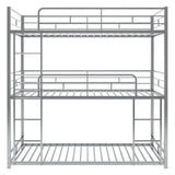 Low Twin Triple Bunk Beds for Kids - [Metal, Floor]