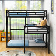 L-Shaped Low Twin Triple Bunk Beds for Kids, Toddler- [Metal, Floor]