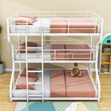 Modern Low Full XL Over Twin XL Over Queen Triple Bunk Beds for Kids - [Metal]