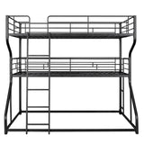 Modern Low Full XL Over Twin XL Over Queen Triple Bunk Beds for Kids - [Metal]