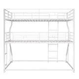 Modern Low Full XL Over Twin XL Over Queen Triple Bunk Beds for Kids - [Metal]