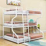 Modern Low Full XL Over Twin XL Over Queen Triple Bunk Beds for Kids - [Metal]