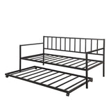 Twin Size Metal Day Bed Frame with Trundle for Adults, Kids