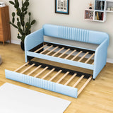 Modern Twin Upholstered Daybed with Trundle Bed - [Sofa Bed in Living Room]