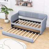 Modern Twin Upholstered Daybed with Trundle Bed - [Sofa Bed in Living Room]