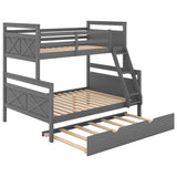 Modern Twin Over Full Bunk Beds with Trundle for Kids, Adults - [Wooden, Convertible]