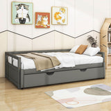 Modern Wood Twin / King Extendable Daybed with Twin Trundle