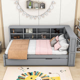 Modern Smart Wood Twin Daybed with Twin Trundle and Storage