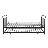 Metal Twin Daybed with Trundle and Curved Armrest - [Backless]