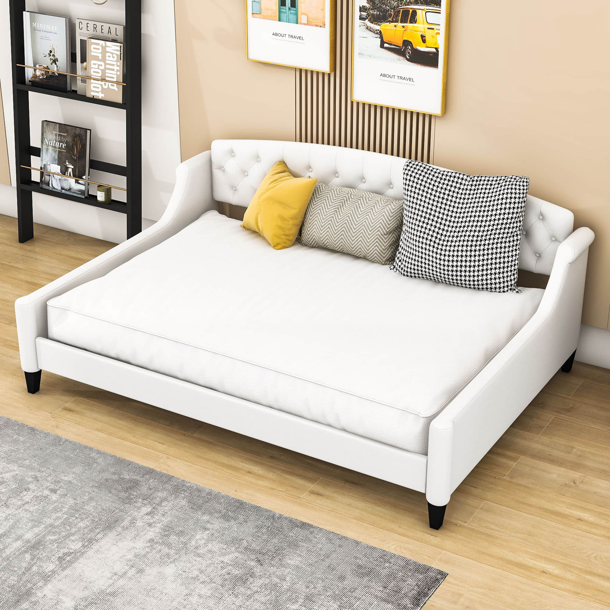 Modern Luxury Upholstered Full Size Daybed for Adults